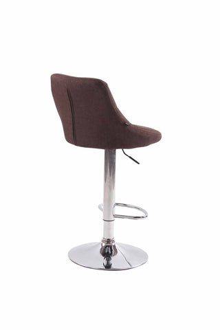 TPFLiving bar stool Lazius metal frame in chrome look fabric
