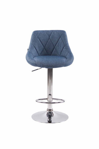 TPFLiving bar stool Lazius metal frame in chrome look fabric