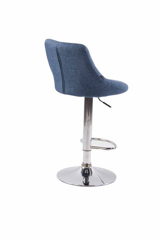 TPFLiving bar stool Lazius metal frame in chrome look fabric