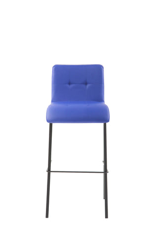 TPFLiving bar stool Kano square frame black faux leather