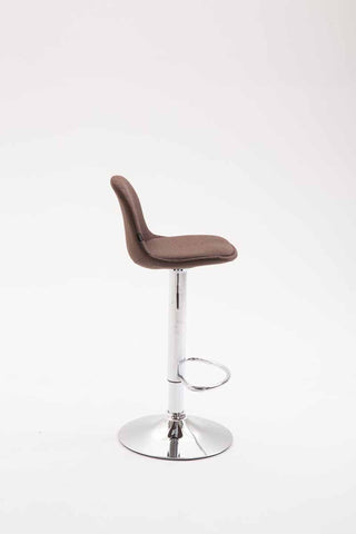 TPFLiving set of 2 bar stools Kilian metal frame in chrome look fabric