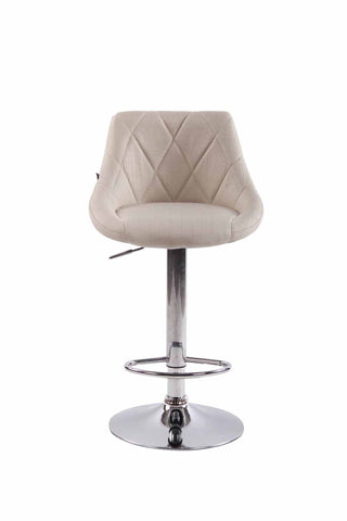 TPFLiving 2er Set Barhocker Lazius Gestell Metall in Chromoptik Stoff
