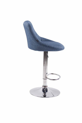 TPFLiving 2er Set Barhocker Lazius Gestell Metall in Chromoptik Stoff