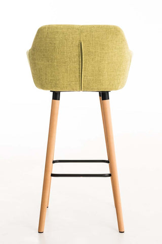TPFLiving set of 2 bar stools Grande frame wood fabric