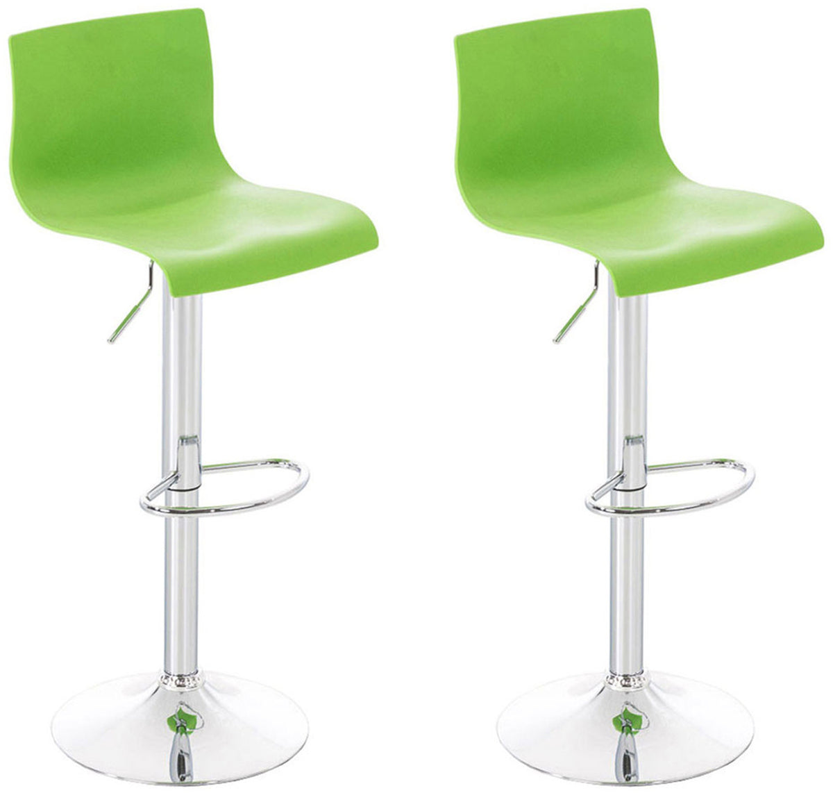 TPFLiving 2er Set Barhocker Hope Gestell Metall in Chromoptik Kunststoff