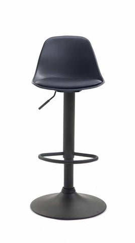 TPFLiving bar stool Kilian frame black faux leather