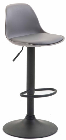 TPFLiving bar stool Kilian frame black faux leather