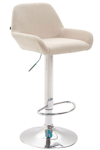 TPFLiving bar stool Bragnum metal frame in chrome look fabric