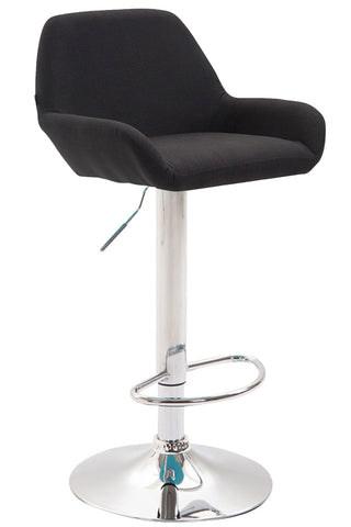 TPFLiving bar stool Bragnum metal frame in chrome look fabric