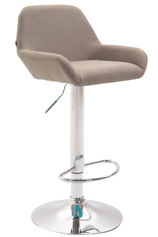 TPFLiving bar stool Bragnum metal frame in chrome look fabric