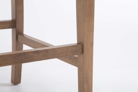 TPFLiving Set of 2 bar stools Louisiana frame antique light wood fabric