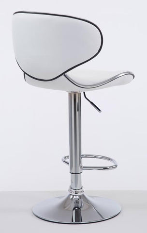 TPFLiving set of 2 bar stools Las Palmas metal frame in chrome look faux leather