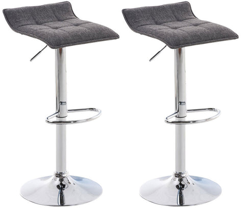 TPFLiving 2er Set Barhocker Medley Gestell Metall in Chromoptik Stoff