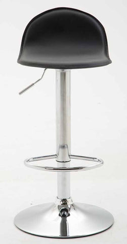 TPFLiving set of 2 bar stools Luna V2 metal frame in chrome look faux leather