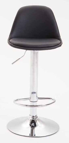 TPFLiving Set of 2 bar stools Kilian metal frame in chrome look fully upholstered faux leather