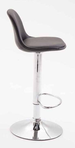 TPFLiving Set of 2 bar stools Kilian metal frame in chrome look fully upholstered faux leather