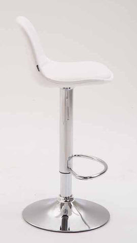 TPFLiving Set of 2 bar stools Kilian metal frame in chrome look fully upholstered faux leather