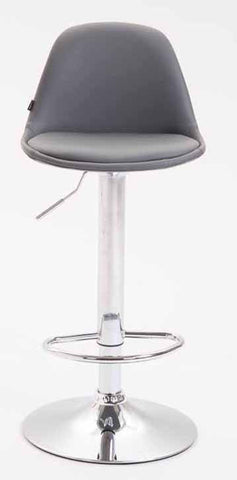 TPFLiving Set of 2 bar stools Kilian metal frame in chrome look fully upholstered faux leather