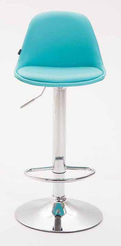 TPFLiving Set of 2 bar stools Kilian metal frame in chrome look fully upholstered faux leather