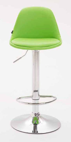 TPFLiving Set of 2 bar stools Kilian metal frame in chrome look fully upholstered faux leather