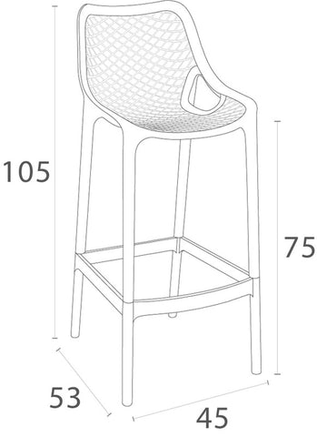 TPFLiving bar stool Aero polypropylene