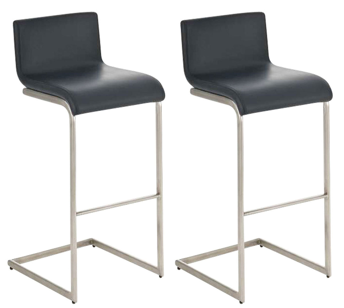 TPFLiving 2er Set Barhocker New Orleans Gestell Edelstahl Kunstleder