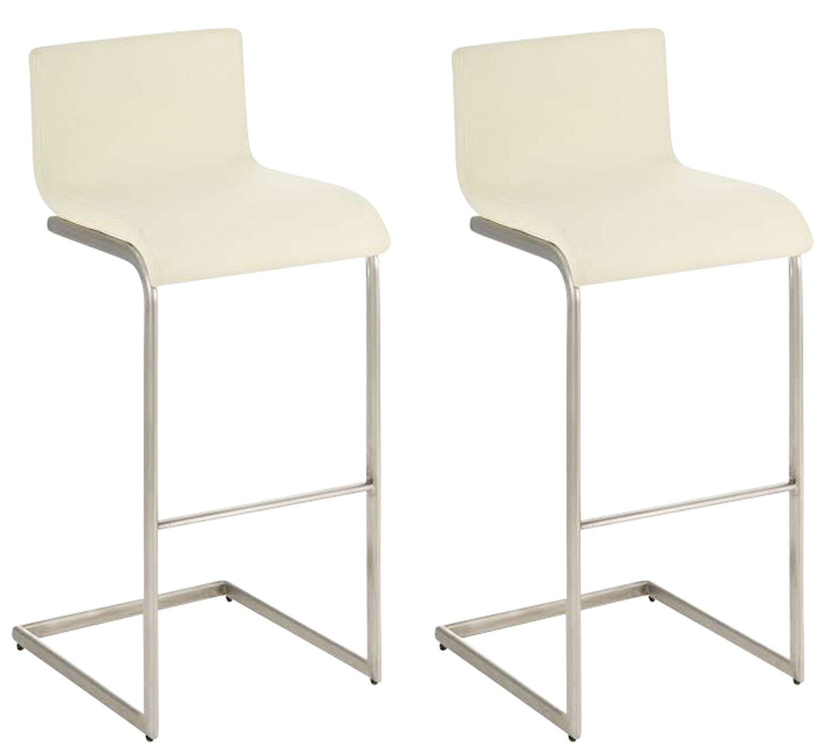 TPFLiving set of 2 bar stools New Orleans frame stainless steel faux leather