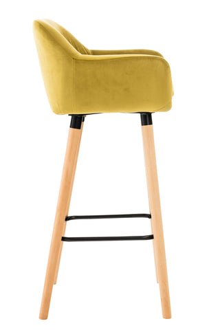TPFLiving bar stool Grande frame wood velvet