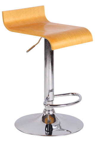 TPFLiving Barhocker Wullf Gestell Metall in Chromoptik Holzsitz