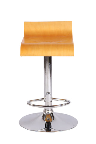 TPFLiving Barhocker Wullf Gestell Metall in Chromoptik Holzsitz