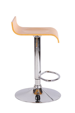 TPFLiving Barhocker Wullf Gestell Metall in Chromoptik Holzsitz