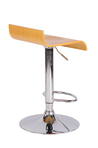 TPFLiving Barhocker Wullf Gestell Metall in Chromoptik Holzsitz
