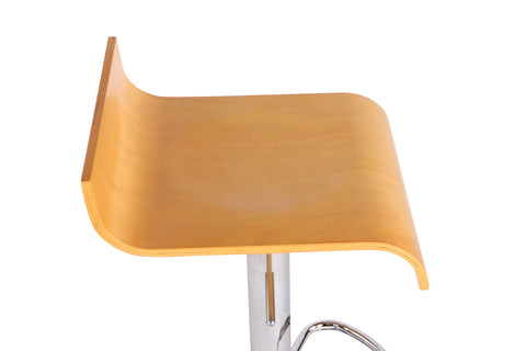 TPFLiving Barhocker Wullf Gestell Metall in Chromoptik Holzsitz