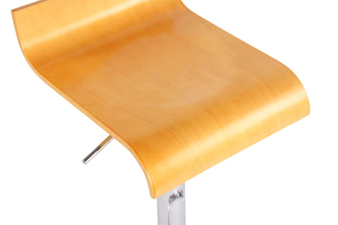 TPFLiving Barhocker Wullf Gestell Metall in Chromoptik Holzsitz