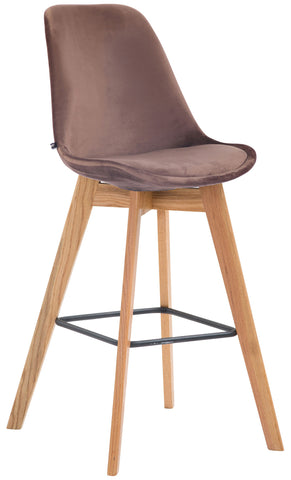 TPFLiving bar stool Medoc frame Natura velvet