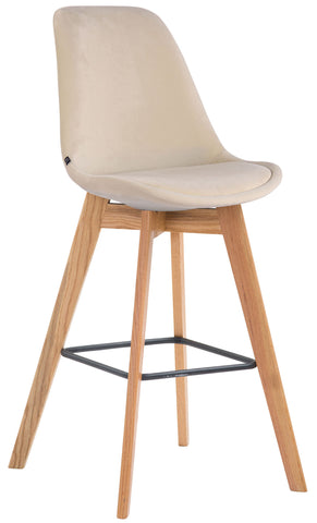 TPFLiving bar stool Medoc frame Natura velvet