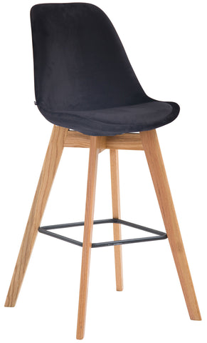 TPFLiving bar stool Medoc frame Natura velvet