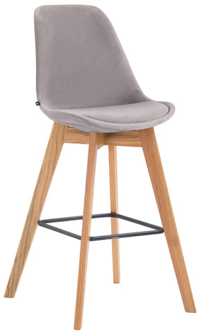 TPFLiving bar stool Medoc frame Natura velvet