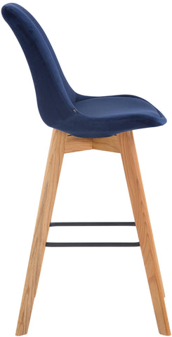 TPFLiving bar stool Medoc frame Natura velvet