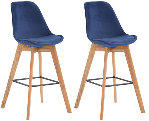 TPFLiving bar stool Medoc frame Natura velvet