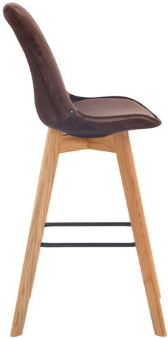 TPFLiving bar stool Medoc frame Natura velvet