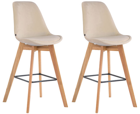 TPFLiving bar stool Medoc frame Natura velvet