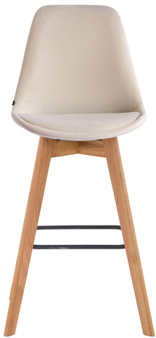 TPFLiving bar stool Medoc frame Natura velvet