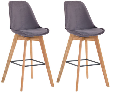 TPFLiving bar stool Medoc frame Natura velvet