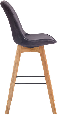 TPFLiving bar stool Medoc frame Natura velvet