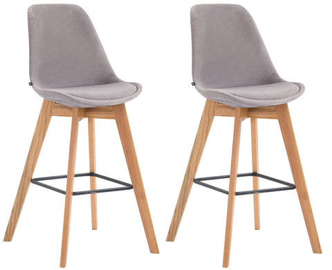 TPFLiving bar stool Medoc frame Natura velvet