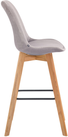 TPFLiving bar stool Medoc frame Natura velvet