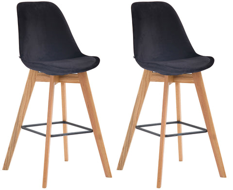 TPFLiving bar stool Medoc frame Natura velvet