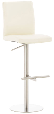 TPFLiving bar stool Cathy frame stainless steel faux leather