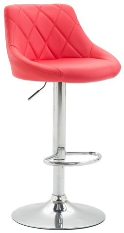 TPFLiving bar stool Lazius metal frame in chrome look faux leather
